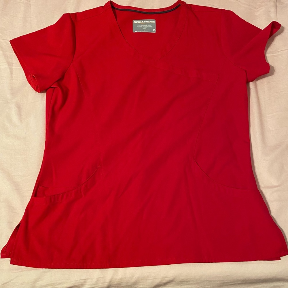 Red / Cherry Pie Sketchers Scrub Top